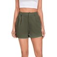 thumbnail image 1 of ORUYROP Women's Asymmetrical Solid Overlap Bodycon Workwear Skirt, 1 of 5