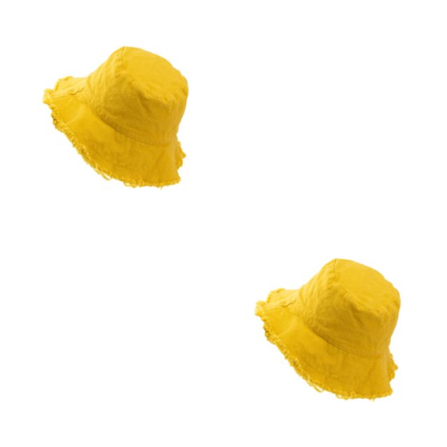 maskred Stay Sun Safe And Stylish With Bucket Hat For Outdoor Adventures M Easy To Wear dark yellow 2Set