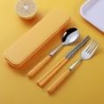 thumbnail image 1 of Wzzjkit Travel Utensils with Case Stainless Steel Portable Cutlery Set Student Office Worker Chopsticks Spoon Fork Cutlery Three-piece Gift School Season Travel Cutlery Set, 1 of 8