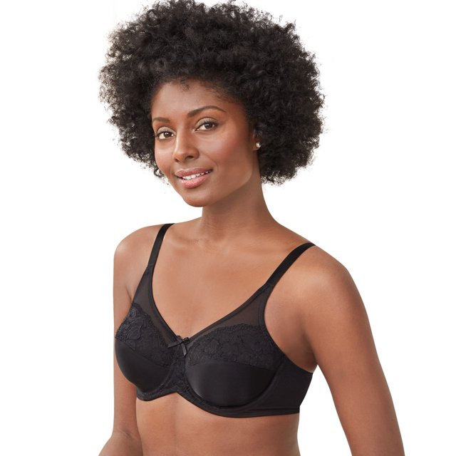 Lilyette by Bali Womens Ultimate Smoothing Minimizer Underwire Bra, 34DD, Black,