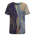 thumbnail image 4 of Qertyioot Hauts pour Femmes Adulte Mode Femme Col Rond Manches Courtes Hauts T-Shirt Imprimés Blouse Ample, 4 of 5