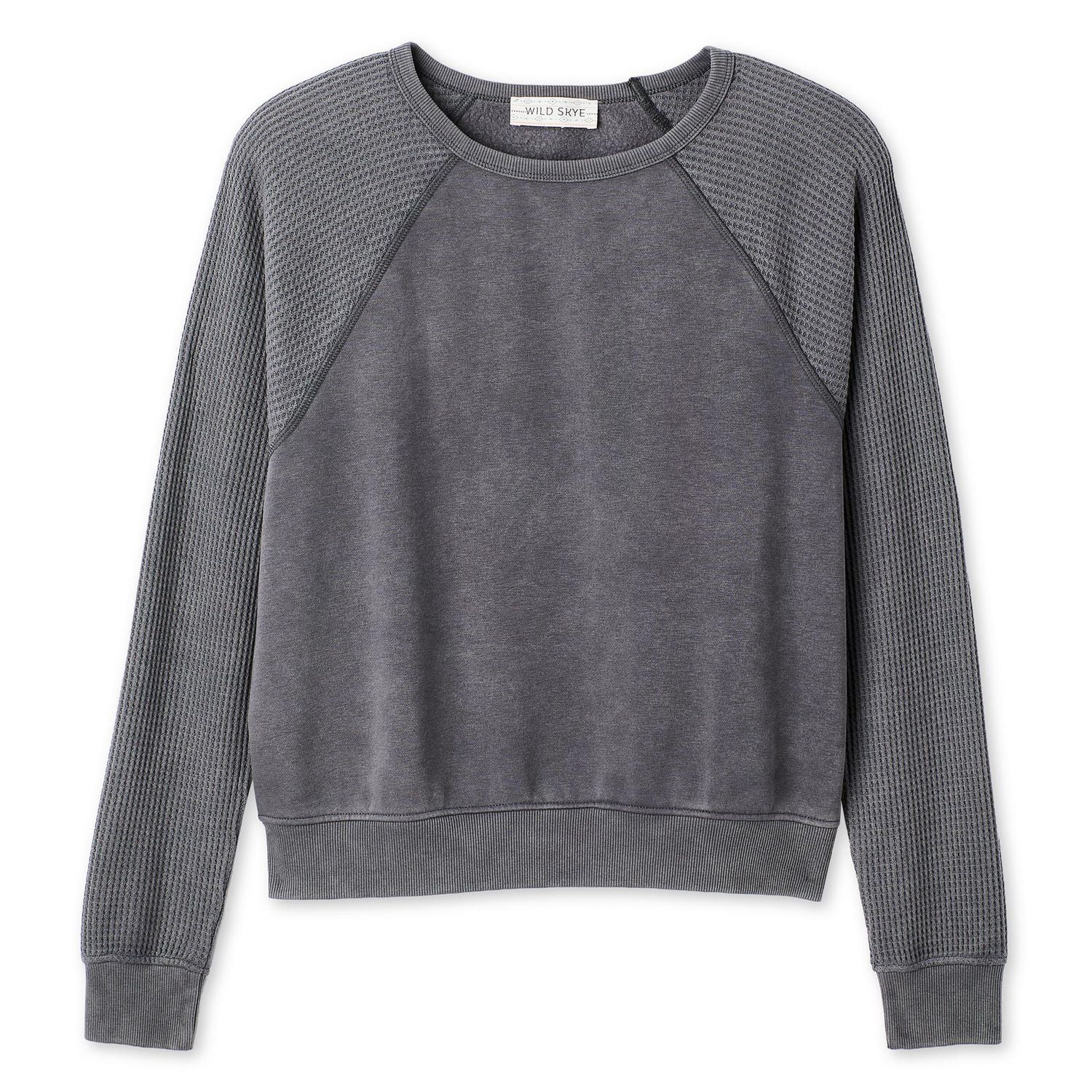 Coton ouaté à manches raglan en tricot gaufré Wild Skye pour femmes