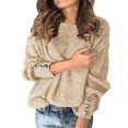 thumbnail image 1 of 2025 Chandails pour Femmes Hiver Automne Chandails Fair Isle Décontractés Amples à Manches Longues Chandails en Soie pour Femmes Hauts en Tricot, 1 of 5