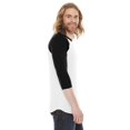 thumbnail image 2 of T-shirt Raglan à Manches Trois-Quarts, XS, Noirblanc, 2 of 2