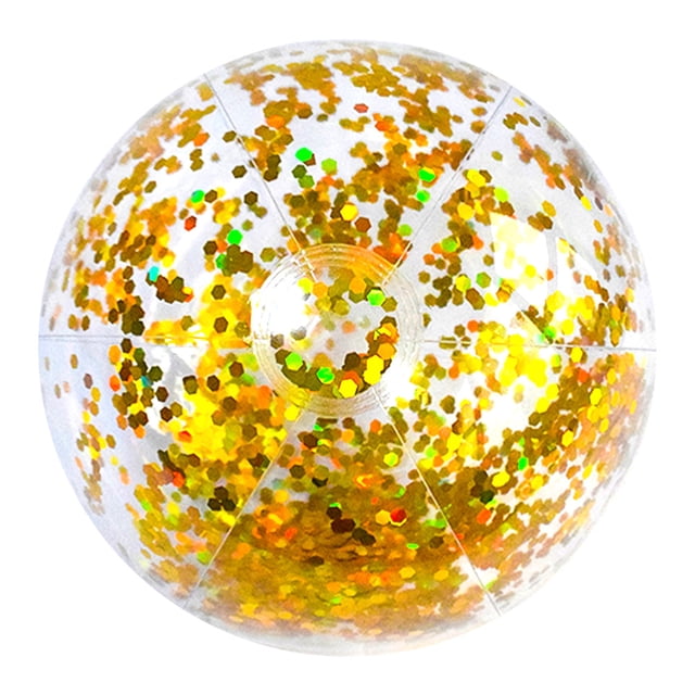 Graflsoa Shimmering 40CM PVC Beach Ball with Glitter - Golden, Silver, Blue, Rose Gold Options - No Pump Included