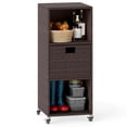 thumbnail image 1 of Costway Armoire de Rangement Extérieure avec Tablettes de Rangement, Tiroir et Roulettes pour Véranda, 1 of 10