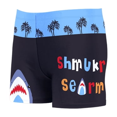 Sunnyoo Big Boys Swim Shorts Cartoon Quick Dry Swimming Trunks, 1-Piece, Sizes 13-14 T