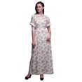 thumbnail image 1 of Bimba Robe Longue Maxi en Rayonne Imprimée Feuilles & Roses pour Femmes avec Fente Latérale-TG, 1 of 6