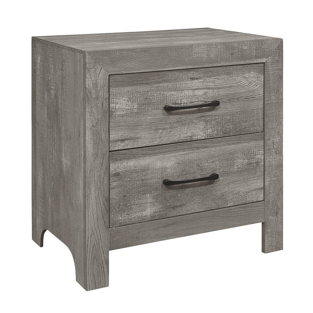 Topline Home Furnishing Rustic Grey Nightstand