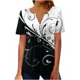 thumbnail image 1 of CEHVOM T-shirt à Manches Courtes Décontracté pour Femmes, Col Rond Imprimé, Ample, Blouse, Liquidation, 1 of 5