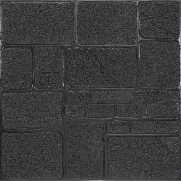 Dundee Deco's Charcoal Faux Bricks 3D Wall Panel, Peel and Stick Wall Sticker, Self Adhesive Foam Wallpaper Wall Paneling Decor, 2.3ft X 2.3ft, 5.29 sq ft each, 10-pack