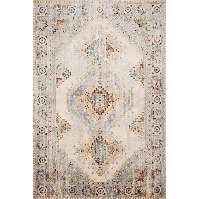 Loloi II Isadora Collection Area Rug ISA-01 Oatmeal / Silver 2'-0" x 3'-0"