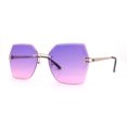 thumbnail image 1 of Womens Geometric Butterfly Rimless Oceanic Lens Chic Sunglasses Gold Purple Pink, 1 of 4