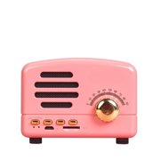 Portable Bluetooth Speaker Retro Mini Portable Wireless Bluetooth Speaker Pocket USB Music Player Subwoofer Speaker Color ,Easy to Install