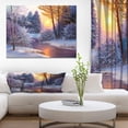 thumbnail image 2 of Designart Winter Forest in River Canvas Wall Art, 2 of 4