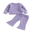 thumbnail image 1 of Baby Boys 2PCS Pants Sets Long Sleeve Round Neck Sweatshirt Tops Solid Color Pants Sets, 1 of 7