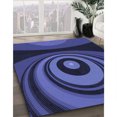 thumbnail image 3 of Ahgly Tapis d'Intérieur Lavable en Machine Carré Transitionnel Bleu Minuit, 3 Pieds Carré, 3 of 7