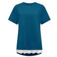thumbnail image 3 of Fridja Womens Solid Color Summer Tops Plus-Size Lace T Shirts Flowy A-Line Tunics Tops, 3 of 8
