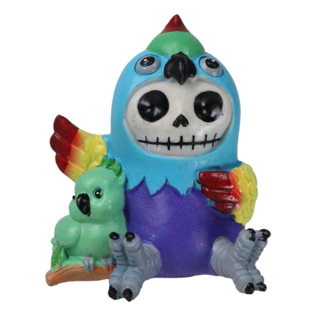 Furry Bones Furrybones Rio Polly le Perroquet Ara Bleu Squelette d'Oiseau Figurine