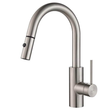 Kraus Oletto Single Handle Pull Down Sprayer Stainless Steel Kitchen Faucet