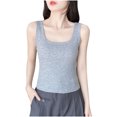 thumbnail image 1 of SwiftWear Débardeur Côtelé de Base pour Femmes en Coton à Col Rond, Gainant, Décontracté, 1 of 3