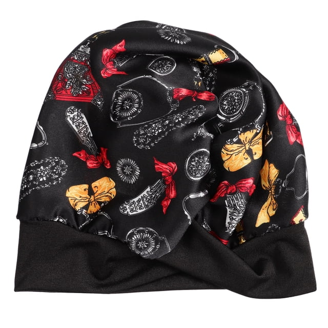 MasteelfCA Simulation Silk Sleep Night Sleep Head Wrap Hair Loss with Elastic Band