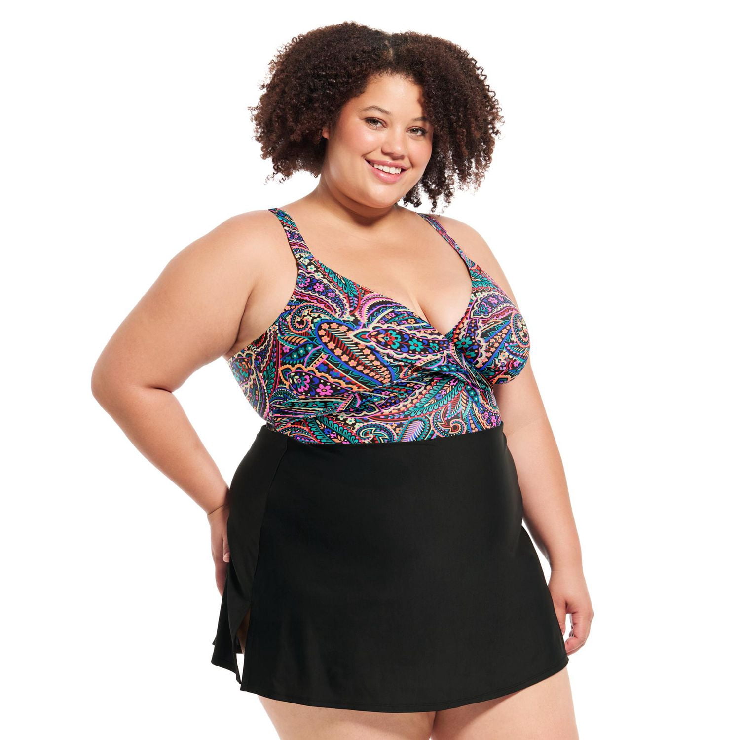 Maillot une-pièce Krista Plus à encolure en V croisée – bretelles ajustables deux façons