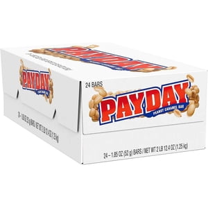 Payday barre de bonbons Peanut Caramel Barres de bonbons, 1.85 oz, 192 Compte, chérie. & Snack salé, emballé individuellement, en vrac