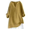 thumbnail image 1 of CHUANK Chemises pour Femmes Dames Liquidation T-Shirts d'Été Décontractés pour Femmes Col Rond Manches Courtes Imprimé Floral Chemise Ample Hauts, 1 of 4
