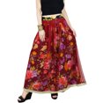 thumbnail image 3 of Bimba Jupe Longue Maxi Plissée Réversible pour Femme à Imprimé Floral Boho Décontractée, 3 of 9