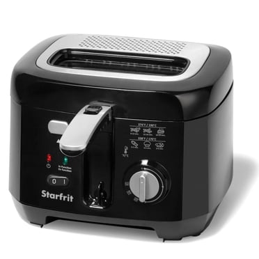 Starfrit Friteuse à huile de 2,5L avec panier amovible en céramique – Contrôle de la température réglable – Prise d'alimentation magnétique - Grande fenêtre