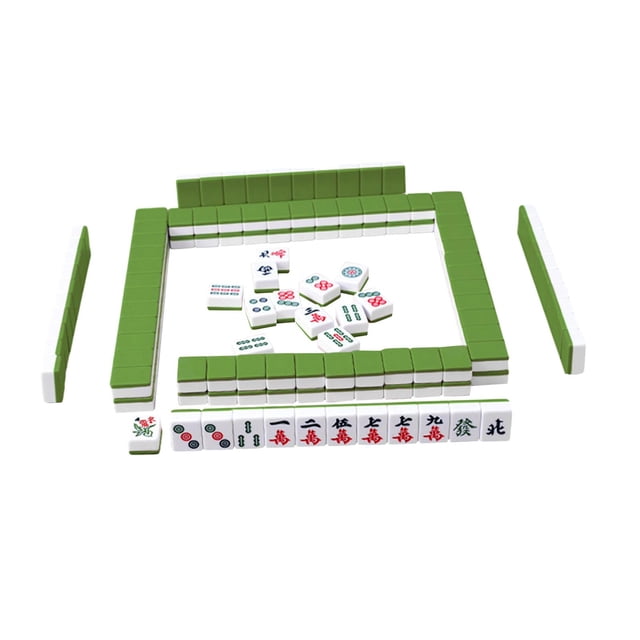 segolike 144 Pcs Mini Tuiles de Mah-Jong Table Activités Fournitures Version Chinoise Ensemble de Jeu Vert