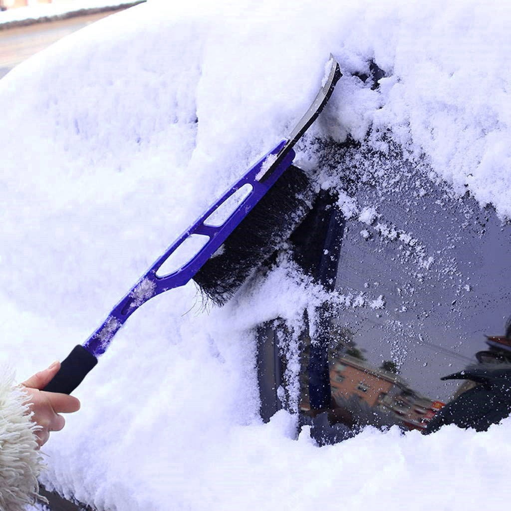 2-in-1 Windshield Brush and Scraper Tool for Auto Glass Cleaning and Frost Removal