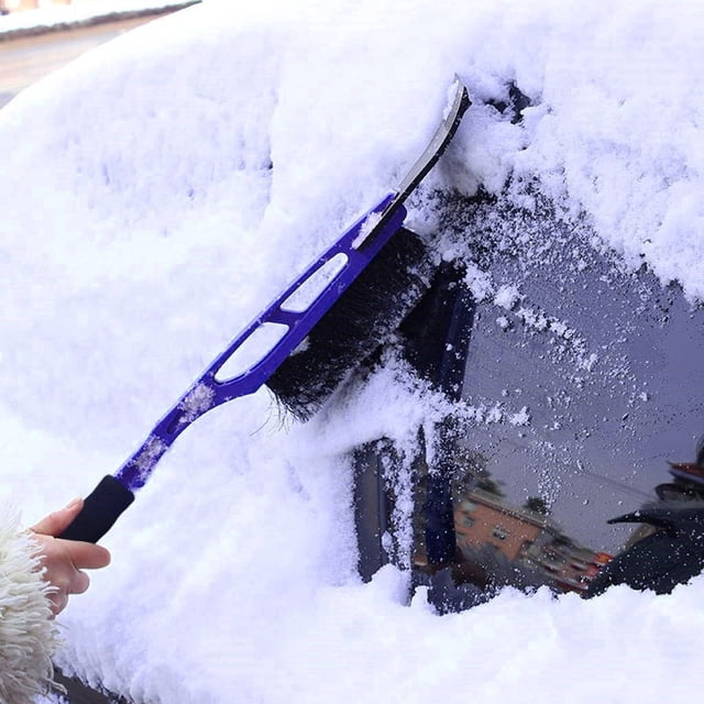 2-in-1 Windshield Brush and Scraper Tool for Car Window Ice Frost Removal and Cleaning