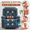 thumbnail image 3 of Oversized Recliner Chair with Massage and Heat - Traditional Overstuffed Rocking Sofa with Side Pockets & Cup Holder, Manual Recliner for Living Room Comfort, 3 of 6