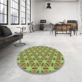 thumbnail image 4 of Ahgly Tapis d'Intérieur Lavable en Machine Carré Jaune-Vert, 6 Pieds Carré, 4 of 7