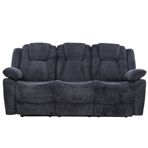 Canapé inclinable Primo Anakin 80 po avec levier – sofa en tissu gris foncé, inclinaison manuelle, dossiers rembourrés, pour salon