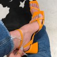 thumbnail image 2 of Womens Casual Vacation Outer Wear Flip Flop High Heel Square Toe Sandals, 2 of 9