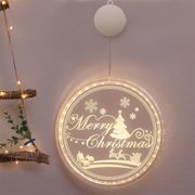 LED Decorative Lights Neon String with Suction Cup Hanging Acrylic Pendants for Room Atmosphere Party Decor Christmas Holiday Lighting