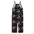 thumbnail image 5 of Girls Romper Bow Print Jumpsuits Rompers for Girls Spaghetti Strap Rompers with Pockets Girls Clothes Size 5-6 Y, 5 of 5