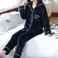 thumbnail image 5 of RKSTN Ensembles de Pyjama pour Femmes 2 Pcs Mode Flanelle Imprimée Poche Manches Longues+ Pantalon Long Ensemble de Pyjama Doux Confortable Pyjamas, 5 of 5
