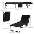 thumbnail image 3 of Outsunny Folding Chaise Lounge, Padded Reclining Tanning Chair, Black, 3 of 10