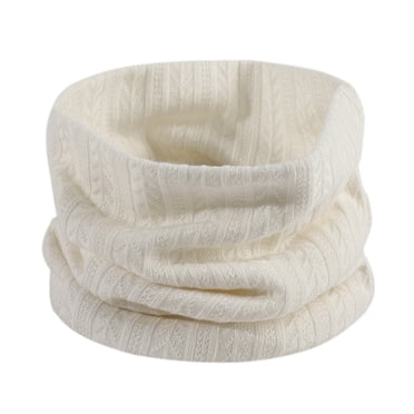 Prolriy Cache-Cou d'Hiver en Laine Tricotée Foulard de Cou Foulard Chaude Foulard de Cou pour Hommes et Femmes Cache-Cou Foulard pour Femmes Blanc