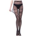 thumbnail image 1 of Penkiiy Bas Résille pour Femmes Pantalons pour Femmes Leggings Aguichant en Maille Transparente Grande Taille Bas Résille Résille Collants Bruns, 1 of 3
