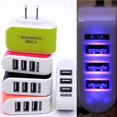 thumbnail image 3 of Universal Candy Color 3 USB USB power adapter; Multi-Port Wall Charger US Plug Wall Adapter Cube Block AC 110-220V 5V, 3 of 9