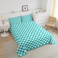 thumbnail image 3 of Erosebridal Checkered Gingham Bedding Sets Twin with Comforter, Rectangle Geometry Duvet Insert, Teens, 2pcs, 3 of 8