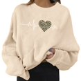 thumbnail image 1 of WEAIXIMIUNG T-Shirts pour Femmes Grande Taille Col en V Mode Chandails Décontractés à Manches Longues Imprimés pour Femmes Hauts, 1 of 5