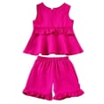 thumbnail image 2 of Toddler Baby Girl Summer Clothes Floral Print Halter Ruffle Tank Tops Shorts Outfits Set, 2 of 9