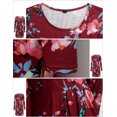 thumbnail image 4 of Matchstick Women's Floral Printed Long Sleeve Midi Dress, 4 of 5