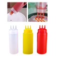 thumbnail image 4 of simhoa 3 Pieces Refillable Ketchup Squirt Bottle 3 Colors Sauce Bottles Dispenser Multi 450ml, 4 of 8